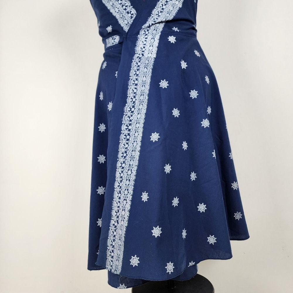 Wrap Midi Dress Boho Bandana Print Fit And Flare A-line Pockets Summer Sun dress - Picture 14 of 15